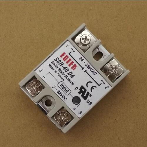 1PCS SSR40DA SSR-40DA Manufacturer 40A ssr relay,input 3-32VDC output 24-380VAC