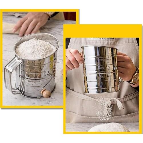 Kitchen Stainless Steel Flour Sieve Powder Sieve Cup Mesh Strainer Powder Sieve Strainer Baking Tools Bakeware Kitchen Gadget