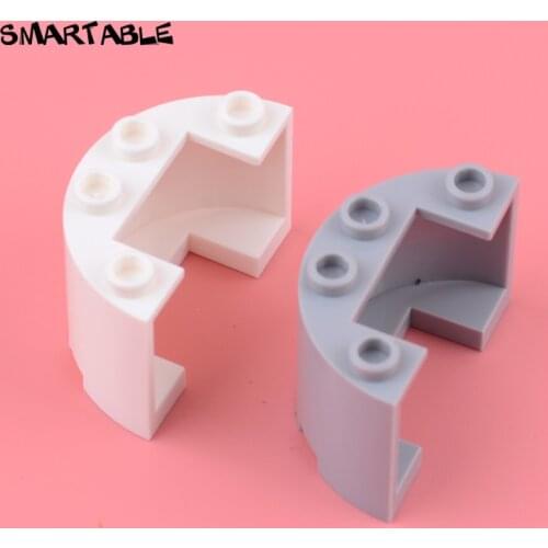 Smartable Cylinder Half 2x4x2 with Cutout Building Blocks MOC Parts Toys For Kids Compatible Major Brands 24593/35402 20pcs/lot