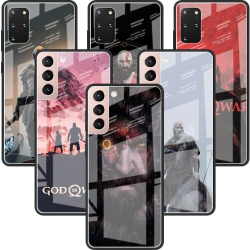 Glass Case For Samsung Galaxy S21 Ultra S20 FE S10 Plus S9 Note 20 10 Lite 9 S8 S10e Back Phone Cover Funda God Of War Shell Cas