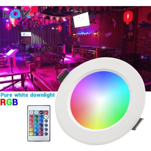 LED RGB Downlight Remote Control Dimming Round Spot Light 7W 9W RGB Color Changing Warm Cool Light