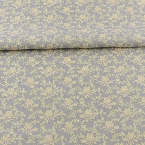 News Light Grey Printed Floral Designs Catton Fabric Sewing Tecido Cloth Home Textile Decoration Patchwork Scrapbooking Bedding