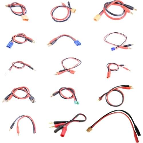 RC battery charger cable EC2 EC3 EC5 Deans Tamiya MPX XT30 XT60 XT90 XT150 Traxxas HXT Futaba to 4mm banana plug adapter cable