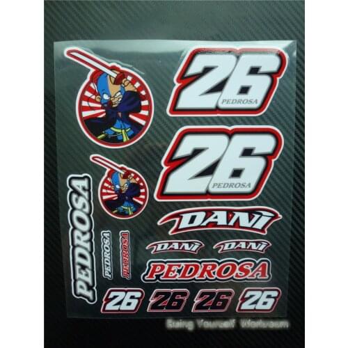 1set motorsport Dani Pedrosa 26 stickers ninja motocross racing stickers SBK decals motorcycle sticker for ATV helemt