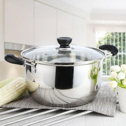 1pcs Stainless Steel Double Bottom Pot Soup Pot Nonmagnetic Cooking Pot Multi-purpose Cookware Non-stick Pan