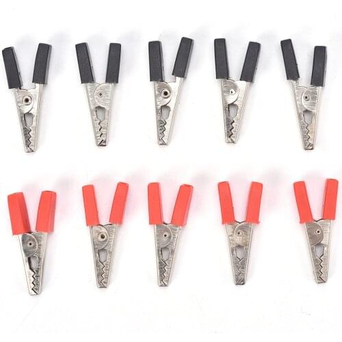 10Pcs test Metal Alligator Clip Crocodile clips Electrical Clamp for Testing Probe Meter With Plastic crocodile clamp Wholesale