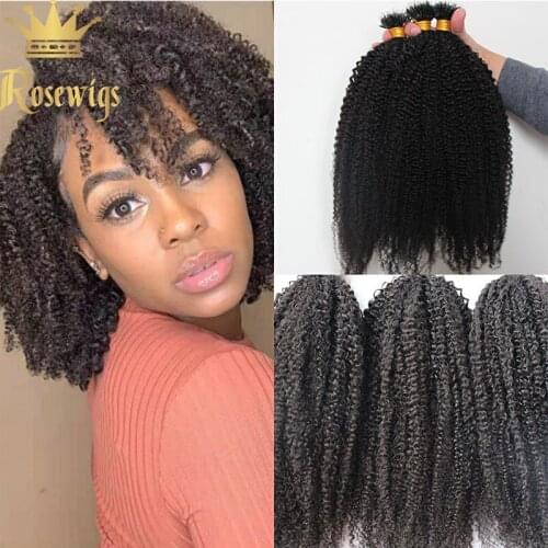 100% Human Hair kinky curly Nano Ring Micro Beads Machine Remy Hair Extensions Nano Tip 100strands 100grams