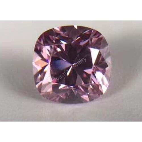 5.5x5.5~10x10mm Sic material Pink color Moissanites Cushion shape Princess Cut Loose Stone Synthetic gems Diamond For Jewelry