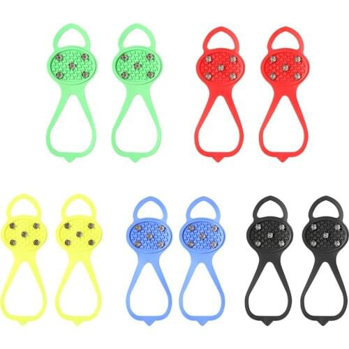 5 Teeth Ice Gripper Spike Grips Cleats Women Men Crampons for Snow Studs Non-Slip Outdoor Climbing Hiking Shoes Covers