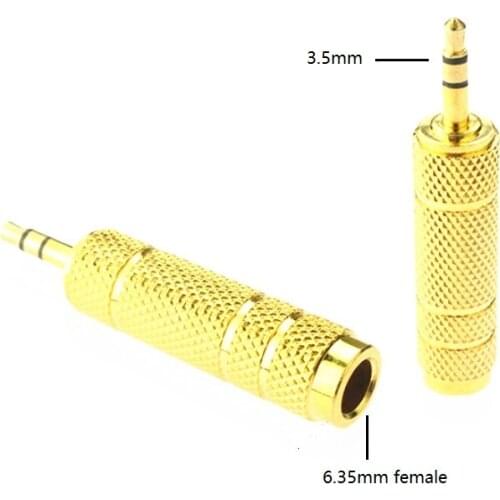 20pcs/lot 3.5mm Male to 6.5 mm Female Adapter for Mobile Phone PC Notebook 3.5 plug to 6.35 Jack Stereo Speaker Audio Adapter