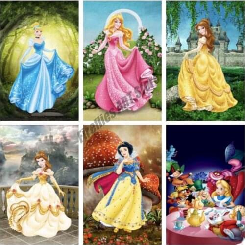 5d Diamond Painting Full Round Drill Disney Alice In Wonderland Cross Stitch Kits Childrens Handmade Mosaic Home Decor Gift