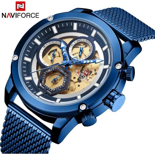 NAVIFORCE Mens Watches Luxury Brand Casual Quartz Watches Men’s Stainless Steel Military Wrist watch Analog Relogio Masculino