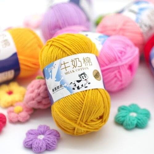 High Quality Soft Warm DIY Milk Cotton Threads Baby Wool For Hand Knitting Crochet Yarn (46-50) Grams/PC Wholesale Price