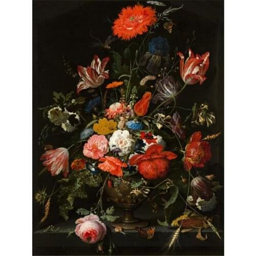 Europe Vintage Flowers Glass Vase DIY Embroidery Cross Stitch 11CT Kits Needlework Craft Set Cotton Thread Dropshipping