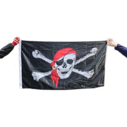 Cosplay Pirate Calico Halloween Jolly Roger Skull Flag Polyester Banner 150 X 90 CM