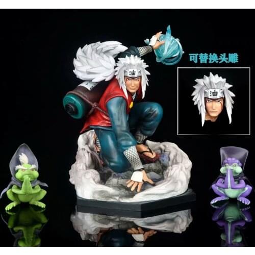 GK Jiraiya Toad Sannin interchangeable head figurine figure Model Toy Doll Christmas Gift 19cm