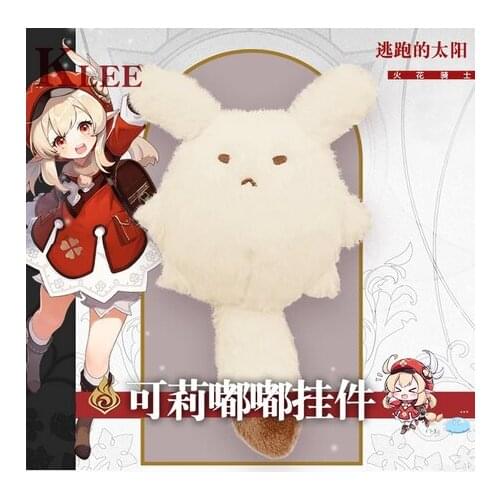 20x10cm Game Anime Genshin Impact Klee Cute Soft Plush Stuffed Doll Kawaii Backpack Pendant Keychain Toys Xmas Gift