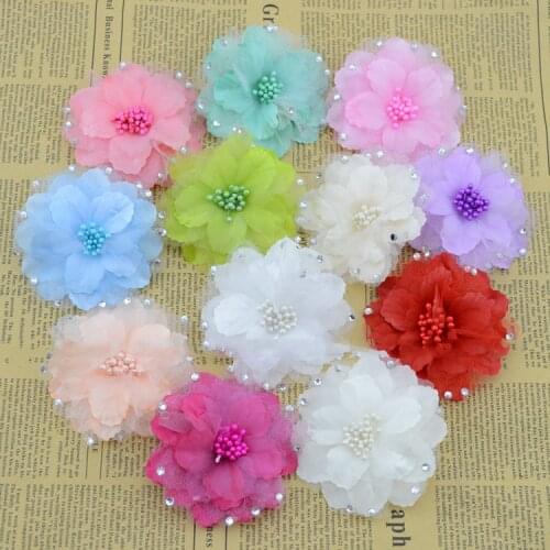 Artificial flowers Fake flowers simulation flowers with silk yarn with diamond camellia hairpin DIY accessories shoes clothes de