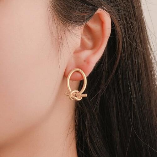 Modyle Circle Multi Twining Pendant Earring Bohemian Retro Ear Earrings For Women Dangle Party Jewelry Gift