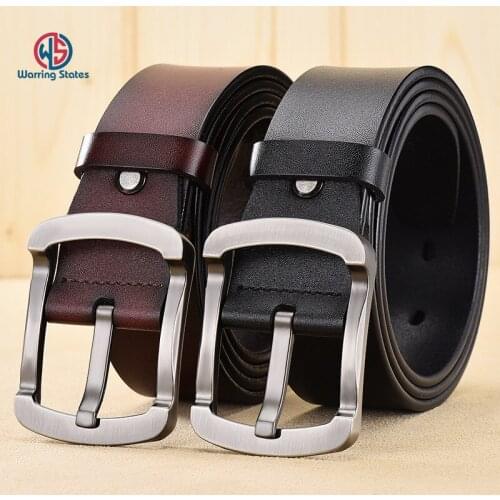 Warring States Cow Genuine Leather Luxury Belt Man Belts for Men New Fashion Classic Vintage Pin Buckle Belt Men High Quality