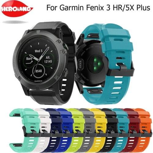 For Garmin Fenix 5X Plus 26mm Soft Silicone Straps Quick Release Smart Watch Band Wrist Bracelet Replacement Band For fenix 3 HR