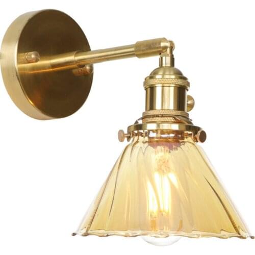 IWHD Nordic Copper Wall Lamp Glass Lampshade Wandlamp LED Edison Wall Light Industiral Vanity Light Applique Murale Luminaire