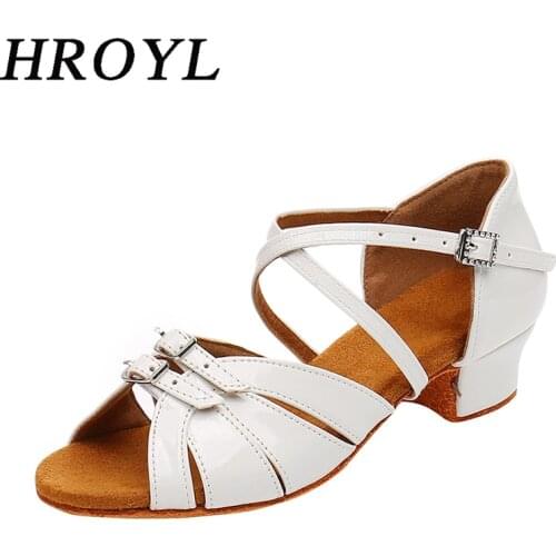 Girls' Latin Dance Shoes With Adjustable Forefoot And Shiny Rhinestones Ballroom Shoes Sandals Dance Shoes Heel About 3.5/4.5CM