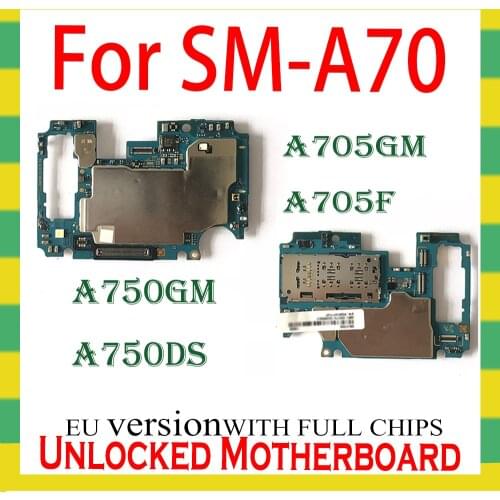 Original Motherboard For Samsung Galaxy A70 Mainboard A705F/GM A750GN A750DS unlocked full Chips Logic Board unlock motherboards