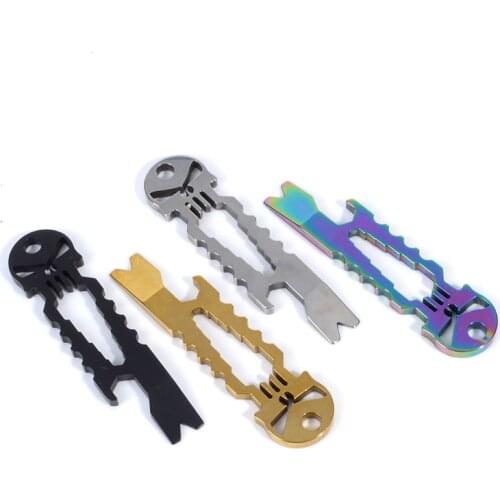 Skull Beer Bottle Opener Prybar Pry bar Crowbar multi pocket tool pendant keyring gadget camp hike outdoor