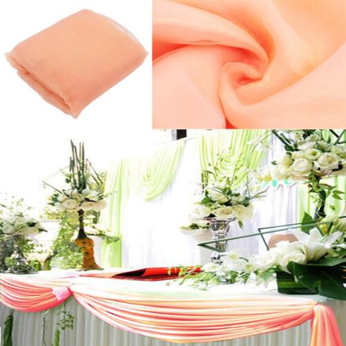 Peach colour 10M*1.35M Organza Swag Fabric wedding decoration backdrop curtain,table decoration,high quality promotioning