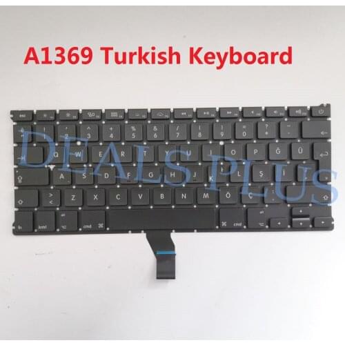 Tested New A1369 TR Keyboard with Screws For Macbook Air A1369 A1466 13" Turkish TR Keyboard 2011 2012 2013 2014 2015