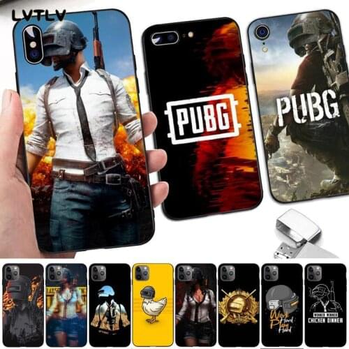 LVTLV pubg DIY Luxury Phone Case for iPhone 8 7 6 6S Plus X 5 5S SE 2020 XR 11 pro XS MAX