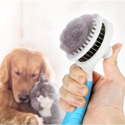 Self Cleaning Pet Dog Comb Hair Remover Pet Hair Shedding Comb Pet Dog Cat Brush Dog Grooming Slicker Brush Tool