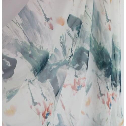 100cm*148cm Chinese painting chiffon gauze thin dress dancing fabric vintage