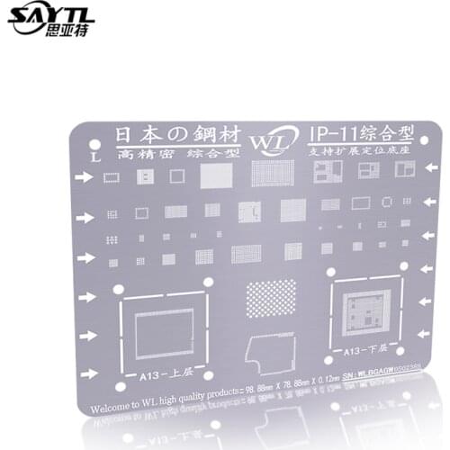 WL BGA Stencil for iPhone 11 11Pro XS MAX XR X 8P 8 7P 7 6S 6 CPU IC Chip Square Hole Reballing Stencil template Soldering Net
