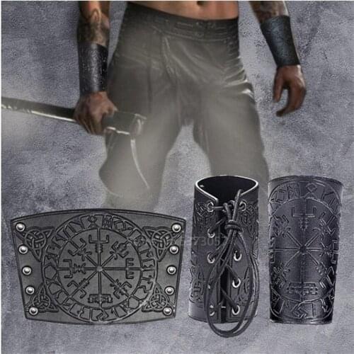 Middle Ages Knight Vintage Bracers Lace Up American Renaissance Men Viking Pirate Cosplay Medieval Costume Women Fancy Gauntlet