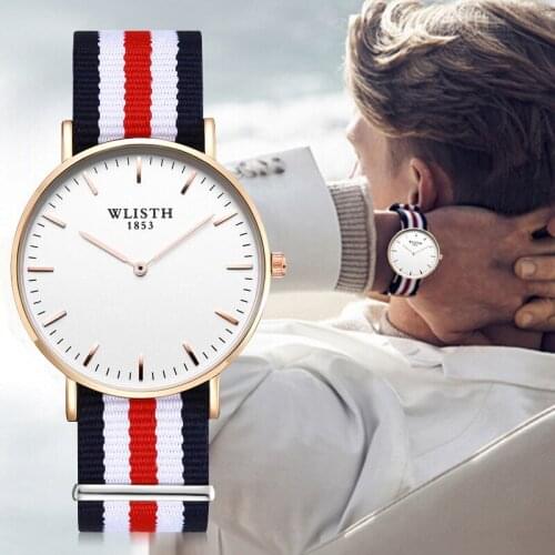 WLISTH Original Watch Men Top Brand Luxury Canvas Quartz Simple Watches Waterproof Sport Wristwatch Male Clock Relogio Masculino