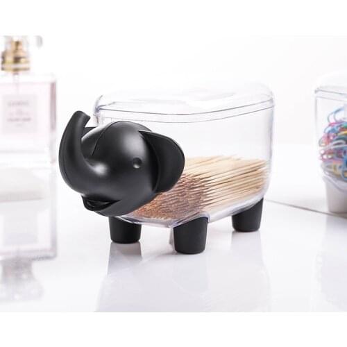 New 1 PC Creative Cotton Swab Box Elephant Shaped Plastic Boxes Toothpick Storage Case Organizer Home Table Decor Storage Box
