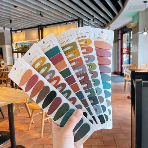 10Pcs/Set Parent-Child Hairpin Solid Color BB Clips Autumn And Winter Korean Version Hair Accessories