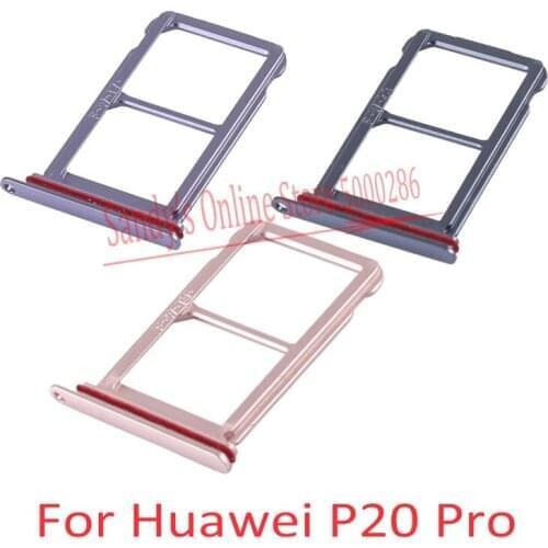 10 PCS New Sim Card Tray Holder Slot Adapter For Huawei P20 Pro Sim Tray Double Slot For P20pro Repair Parts