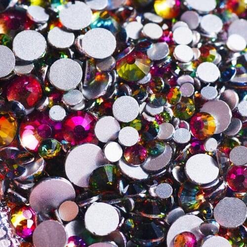 1000pcs mix a variety of sizes 15 popular colors nail crystal Stass rhinestone DIY nail art jewelry decorative accessories