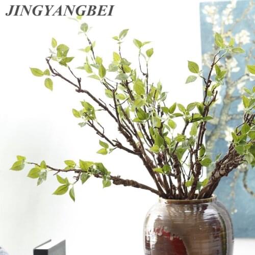 3 Forks Foam Vine Green silk Leaf Bud Rattan Spring Green Artificial Plants Home Decoration Wedding Docor DIY Flower Arrangement