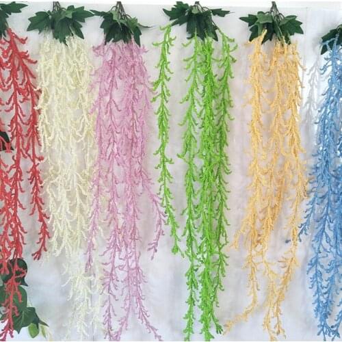 5pcs 100cm Artificial Hanging Flower String For Plant Wall Wedding Landscape Archway Props Home Hotal Office Bar Decorative
