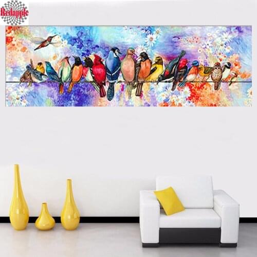 5D DIY Diamond Painting abstract Bird flower pattern 3D Embroidery Cross Stitch kits full square Mosaic home Decor painting art