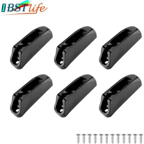 6X Black Nylon Jam Cleat Self-lock Rope Cord Tensioner Runner for Outdoor Safety Canoeing Kayak Surfing Boat Accessories