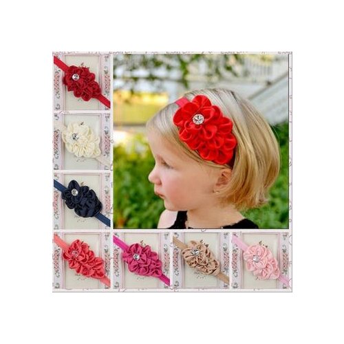 Hair Accessories Fish scales flower hair band Baby Elastic Headband Shabby Chic Hair Accessory birthday gift YH434