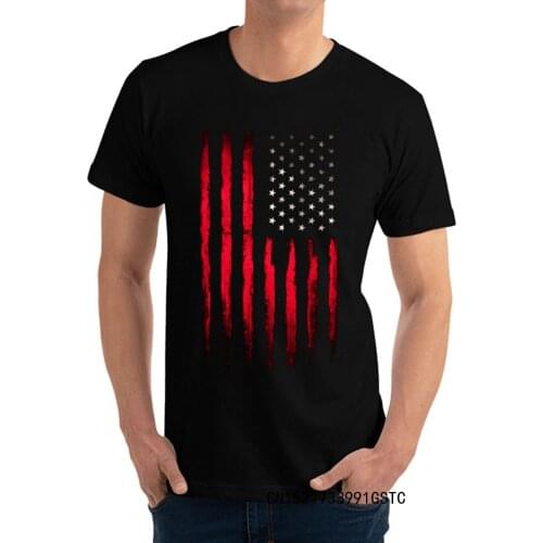 O-Neck American stars flag Grunge Cotton Men T-Shirt Fitness Tight Short Sleeve Tees Funny Slim Fit Tee Shirt for Men Custom