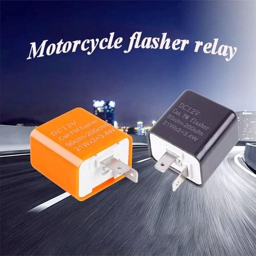 JEAZEA DC 12V Hyper Flash 2 Pin Adjustable Frequency LED Turn Light Flasher Relay Motorcycle Signal Control For Harley Yamaha