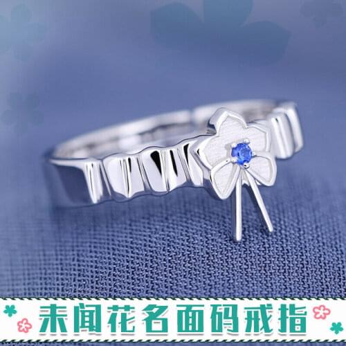 Anime Anohana Honma Meiko Menma Finger Ring Fashion 925 Sterling Silver Rings Cosplay Props Girl Women Jewelry Daily Cos Gift