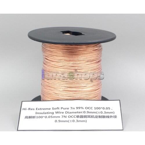 LN005333 100m Hi-Res Extreme Soft Pure 99% 7N OCC Signal Earphone Headphone Cable 100*0.05 Dia:0 0.9mm(±0.3mm)